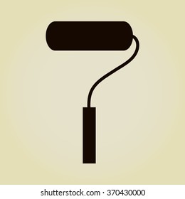 paint roller symbol - vector icon, flat design 