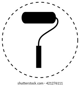 paint roller symbol - vector icon