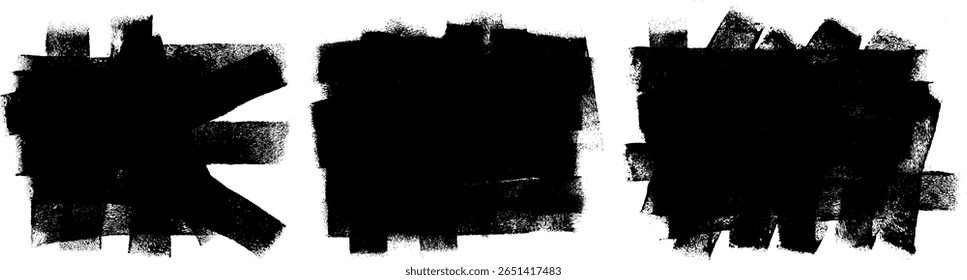 Conjunto de Vector de dibujo de trazo de pincel de grunge de fondo de textura de rodillo de pintura