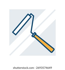 Ilustração do ícone da ferramenta do rolo de pintura, essencial para projetos de melhoria e renovação da casa