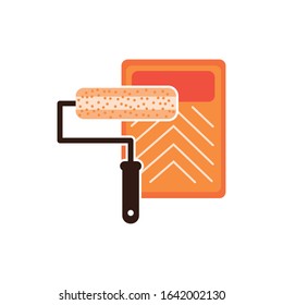 paint roller tool isolated detailed style vector illustration design
