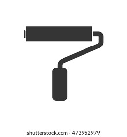 paint roller tool repair electronic construction device silhouette vector illustration