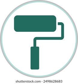 Paint roller trendy icon classic abstract beautiful vector illustration colorful artwork design