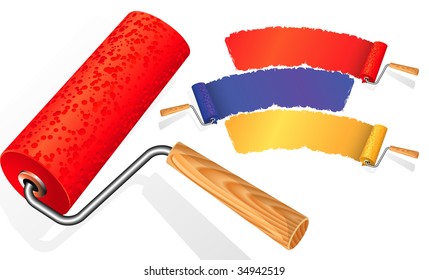 Paint roller. Vector.