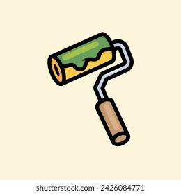Paint Roller Vector Art Illustration on Isolated Background. World Art Day Vector Illustration on Isolated Background