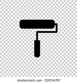 paint roller vector icon - black illustration
