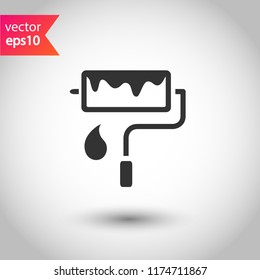 Paint roller vector icon. Paint brush sign. EPS 10 flat symbol