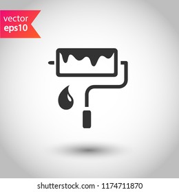 Paint roller vector icon. Paint brush sign. EPS 10 flat symbol