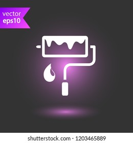 Paint roller vector icon. Paint brush sign. Painter icon. EPS 10 flat symbol