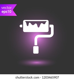 Paint roller vector icon. Paint brush sign. Painter icon. EPS 10 flat symbol