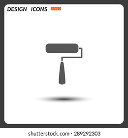 Paint Roller. Vector icon. Flat design style