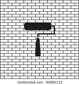 Paint Roller. Vector icon. Flat design style