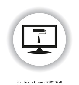 Paint Roller. Vector icon. Flat design style