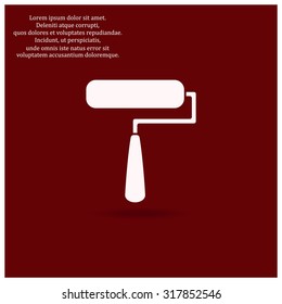 Paint Roller. Vector icon. Flat design style