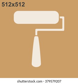 Paint Roller. Vector icon. Flat design style