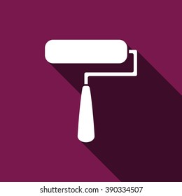 Paint Roller. Vector icon. Flat design style