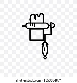 Paint roller vector icon isolated on transparent background, Paint roller logo concept