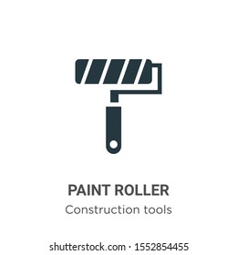 Paint roller vector icon on white background. Flat vector paint roller icon symbol sign from modern construction tools collection for mobile concept and web apps design.