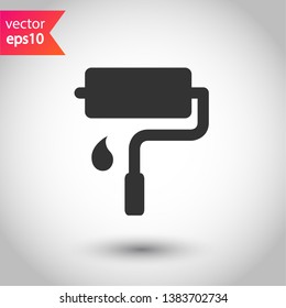 Paint roller vector icon. Paint roll vector icon. Paint roller flat sign. EPS 10. Painter roll symbol