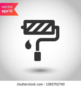 Paint roller vector icon. Paint roll vector icon. Paint roller flat sign. EPS 10. Painter roll symbol