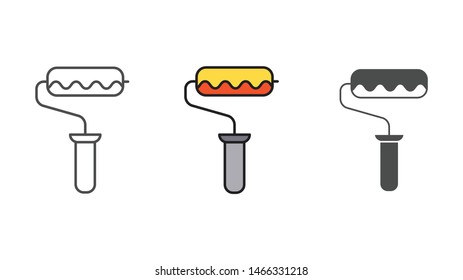 Paint roller vector icon sign symbol