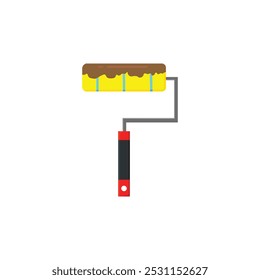 Icono de Vector de rodillo de pintura. Signo para el concepto móvil y el Diseño web. Ideal para proyectos de construcción, renovación e interiorismo. Símbolo minimalista y elegante