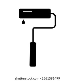 Paint roller vector icon, simple flat black trendy style illustration for web and app..eps