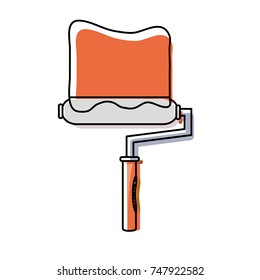 paint roller vector illustration