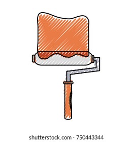 paint roller vector illustration
