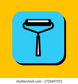Paint roller vector illustration icon. Paint roller icon in two-dimensional shape. The concept of paintbrush and renovation house by using a paint roller modern icon.