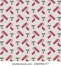 Paint roller vector Illustration repeating trendy cute pattern colorful paper print