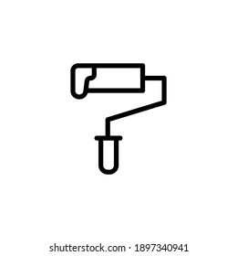 paint roller vector line icon