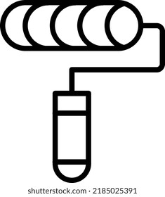 Paint Roller Vector Line Icon Design