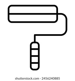 Paint Roller Vector Line Icon Design