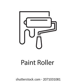 Paint Roller vector Outline Icon Design illustration. Construction Symbol on White background EPS 10 File