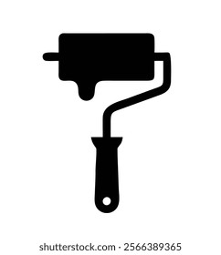 A paint roller vector silhouette
