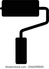 A paint roller vector silhouette