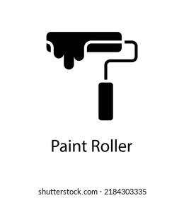 Paint Roller  vector Solid Icon Design illustration on White background. EPS 10 File 