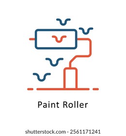 Paint Roller Vector Two Color Icon. Eps file 10