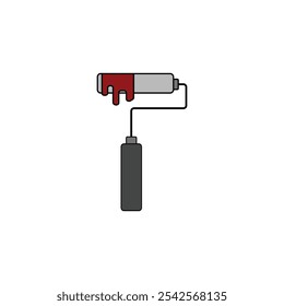 paint roller vector type icon