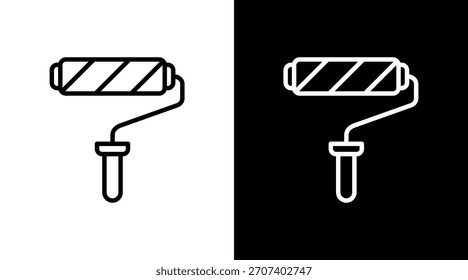 Design do conjunto de ícones brancos do cilindro de pintura