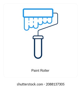 Paint Roller Or Whitewash Icon Concept