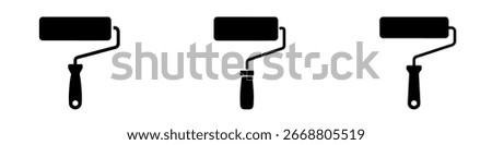 paint rollers silhouette, concept of painting, decoration, or home improvement