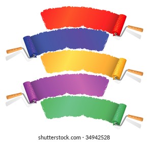 Paint rollers. Vector.