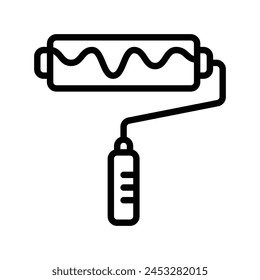 Paint Ruller Icon In Outline Style