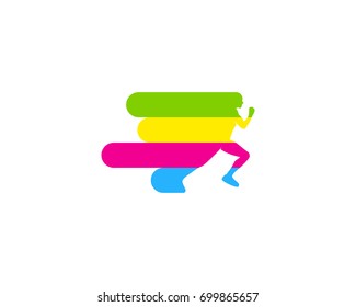 Paint Run Icon Logo Design Element