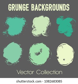 Paint samples choice palette of brush stroke backgrounds. Can be used in colors guide book, interior design catalog, printing industry. Color combinations teal design elements, painted backgrounds.