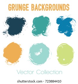 Paint samples choice palette of brush stroke backgrounds. Can be used in colors guide book, interior design catalog, printing industry. Color combinations graphic design elements, painted backgrounds.