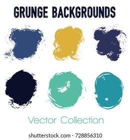 Paint samples choice palette of brush stroke backgrounds. Can be used in colors guide book, interior design catalog, printing industry. Color combinations graphic design elements, painted backgrounds.