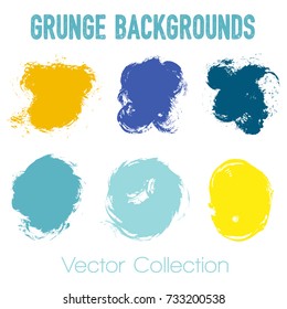 Paint samples choice palette of brush stroke backgrounds. Can be used in colors guide book, interior design catalog, printing industry. Color combinations graphic design elements, painted backgrounds.